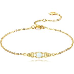 DOVRAN 14K الذهب عقدة سلتيك سوار للنساء الذهب الصلب أوبال سوار الذهب الحقيقي مجوهرات الفايكنج لها in Kuwait