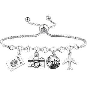 UJIMS Flight Attendant Gifts Air Stewardess Charm Bracelet for Cabin Crew Hostess Aviation Gift Stewardess Aviation Gift
