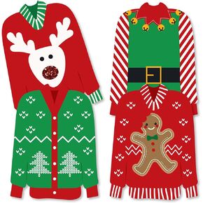 Big Dot of Happiness Ugly Sweater - Sweater Decorations DIY Holiday and Christmas Party Essentials - Set of 20