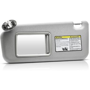 MZS Sun Visor Right Passenger Side Replacement Compatible with 2005-2012 Tacoma Replace 74310-04081-B0,74320-04180-B0 Without Sunroof (Gray)