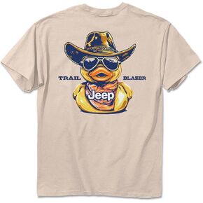 Jeep Duck Trail Blazer Short Sleeve T-Shirt | 100% Ringspun Cotton | Ivory, Jeep Duck Design
