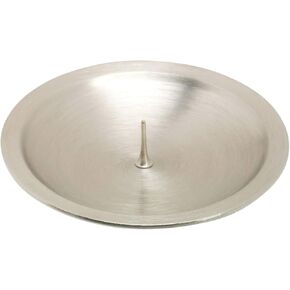 MaMeMi Candle Plate/Candle Coaster with Thorn [Diameter 3.15 inch] Candleholder Nickel-Plated Brass in Matte Silver Color