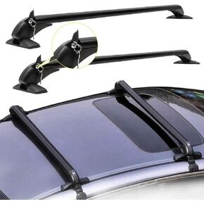 Universal Roof Rack Crossbars – 43" Aluminum Crossbars with Anti-Theft Lock, Adjustable Window Frame for Cars Without Side Rails, for Bike, Kayak, Cargo & Luggage, 165LBS Capacity, Black