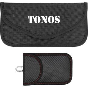 TONOS Faraday Bags for Phones - 2PC Faraday Key Fob Protector Case, RFID Blocking Faraday Pouch, Top Security Material Faraday Bag, WiFi/GSM/LTE/NFC Signal Shielding, Anti Theft Car & Phone Protection