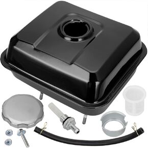 FVRITO Gas Fuel Tank with Stainless Cap Replacement for Baja Warrior Heat 163cc 5.5HP 196CC 6.5HP MB165 MB200 Mini Bike Pit Bike Go Kart Lawnmower Engine Parts Black