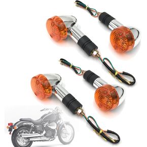 4Pcs Motorcycle Bullet Turn Signals Lights Fit For Honda Suzuki Kawasaki Yamaha Harley Motorcycle Bobber Chopper Vintage Turn LampBulb