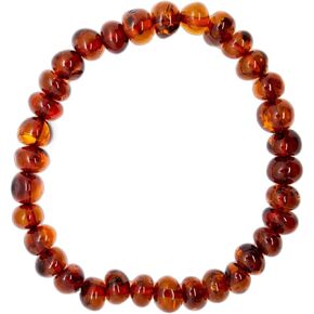 Baltic Amber Stretch Bracelet for Adults (Women/Men) - Hand made From Polished/Certified Baltic Amber Beads(5 Colors)
