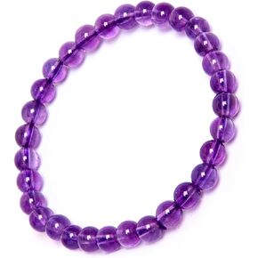 Natural Gemstone Bracelet,8mm/6mm Round Beads Stretch Bracelet 6.5" Unisex Jewelry Birthday Gifts for Girl Women