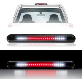Anki HappiGo 12V Red/White 24 LED Smoke Lens High Mount 3rd Third Brake Stop Tail Light Cargo Lamp Waterproof Replacement Universal for Car Truck SUV