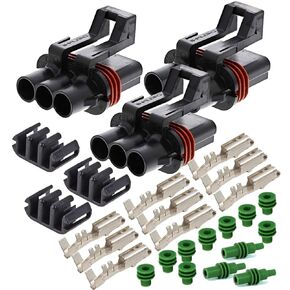 3-Pack (3 Pin Female) Weather-Proof Connector kit for Polaris 2018-19 Ranger EPS Pulse BUSS BAR Plug KIT