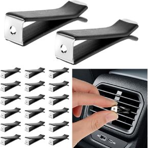 Square Head Car Air Vent Clips, 20 Pcs Auto Air Conditioner Outlet Clips Black Car Air Freshener Outlet Clips Freshener Vent Clips for Car Freshies Supplies Kit Automotive Air Vent Decoration