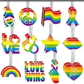 24 Pcs Valentine's Day Air Freshener Conversation Hearts Decor Colorful Incense Chips Car Hanging Ornaments Interior Accessories Gift for Men Women
