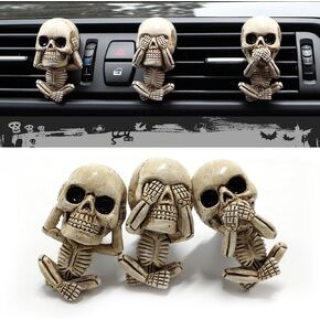 Skull Car Air Freshener Clips, Halloween Car Interior Accessories for Skull Decor, Skeleton Air Freshener Car Spooky Stuff for Men Women Teens