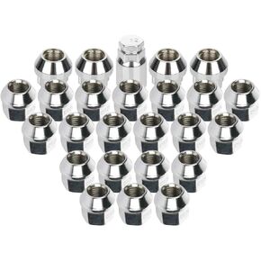 cciyu Set of 16 Chrome Spline Wheel Lug Nuts +1 Locking Lug Set + 1 Key 12x1.25 Open End 0.83 Inch Tall 3/4" Drive Hex Size for 1997-2015 for Infiniti QX4/QX56 for Nissan Armada/Frontier/Pathfinder