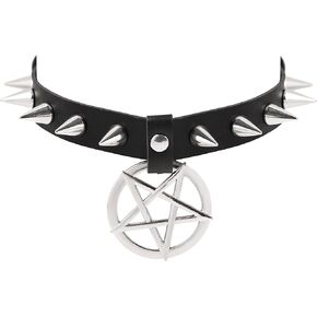 Sacina Gothic Punk Black O Ring Choker Collar, Black PU Leather O ring Choker Necklace, Goth Jewelry Gift for Women, Men