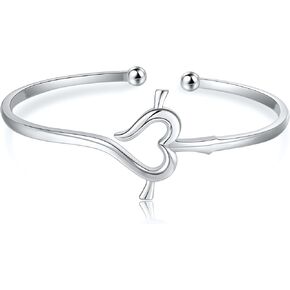 YAFEINI 925 Sterling Silver Cross Bracelet For Women Hope Love Cuff Bracelets Adjustable Faith Bracelet Religions Jewelry For Women Mom