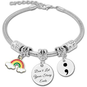 DlaeKua Mental Health Gifts Mental Health Awareness Bracelets Suicide Prevention Awareness Gifts Mental Health Jewelry Semicolon Gifts for Women Inspirational Gift Motivational Gifts Positivity Gifts