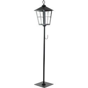 Northlight Candle Lantern with Wreath Holder, 43.75", Black