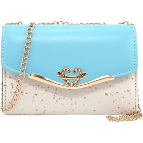 Glitter Shoulder Purses for Women with Golden Chain Women's Evening Handbags
