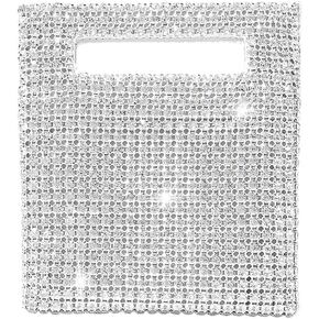 Yokawe Rhinestone Purses for Women Evening Handbags Sparkly Silver Crossbody Bag Vacation Club Party Wedding Clutch
