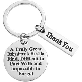 Kisseason Babysitter Gift Keychain Thank You Gift Key Chain for Nanny Gift Daycare Nurse Caregiver Appreciation Gift