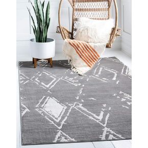 Unique Loom Uptown Collection Area Rug - Carnegie Hill (8' x 10' Rectangle, Gray/ Ivory)