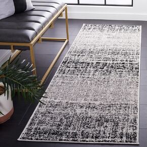 SAFAVIEH Adirondack Collection Runner Rug - 2'6" x 18', Ivory & Black, Modern Abstract Design, Non-Shedding & Easy Care, Ideal for High Traffic Areas in Living Room, Bedroom (ADR116B)