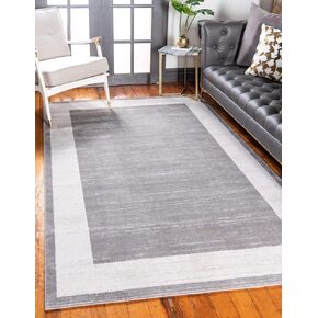 Unique Loom Uptown Collection Area Rug - Yorkville (5' 1" x 8' Rectangle, Gray/ Ivory)