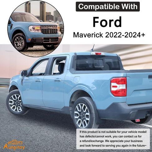 4 قطع من اللوحات الطينية من Aunginsy متوافقة مع Ford Maverick 2022 2023 2024 شاحنة في جميع الأحوال الجوية، واقيات الطين الأمامية والخلفية لا تتطلب الحفر، ملحقات خارجية لحماية المواد المرنة in Saudi Arabia