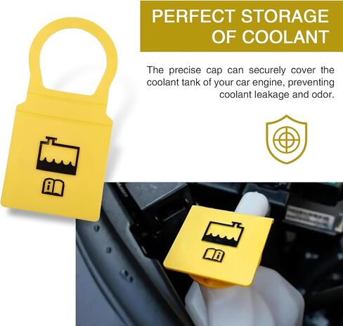 قطعتان من غطاء خزان تبريد محرك السيارة، حماية مثالية مانعة للتسرب، غطاء تدفق الاسترداد OE 52079331 55111074AA، متوافق مع جيب كرايسلر دودج رام (أصفر) in Kuwait