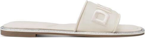 DKNY Women's Badin Logo-Flat Slip on Everyday Cushioned Insole Footwear Slide Sandal in Saudi Arabia