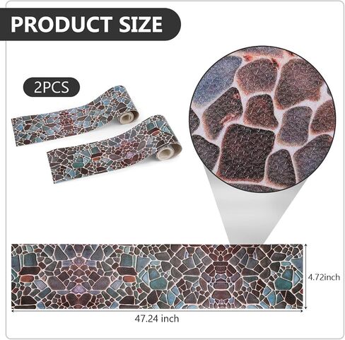 Frienda 2 Pieces Christmas Village Accessories Christmas Street Road Platform Cobblestone Indoor Room Decor(Classic Cobblestone Style) in Saudi Arabia