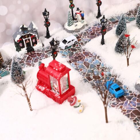 Frienda 2 Pieces Christmas Village Accessories Christmas Street Road Platform Cobblestone Indoor Room Decor(Classic Cobblestone Style) in Saudi Arabia