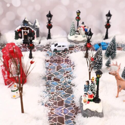 Frienda 2 Pieces Christmas Village Accessories Christmas Street Road Platform Cobblestone Indoor Room Decor(Classic Cobblestone Style) in Saudi Arabia