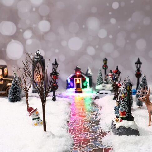 Frienda 2 Pieces Christmas Village Accessories Christmas Street Road Platform Cobblestone Indoor Room Decor(Classic Cobblestone Style) in Saudi Arabia
