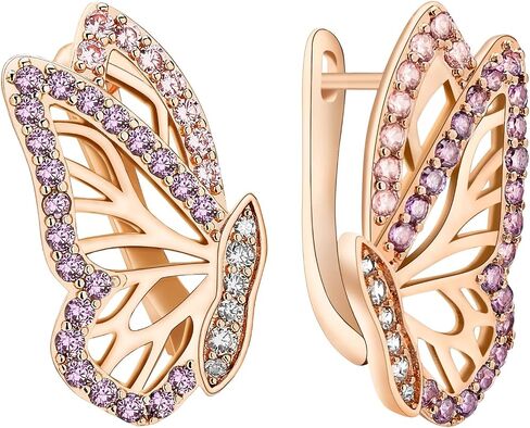 18K Gold Earrings for Women Trendy, Butterfly Earrings for Women Gold Hoop Earrings, Gold Butterfly Earrings Hypoallergenic Stud in Saudi Arabia