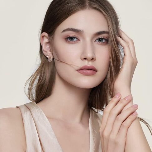 18K Gold Earrings for Women Trendy, Butterfly Earrings for Women Gold Hoop Earrings, Gold Butterfly Earrings Hypoallergenic Stud in Saudi Arabia