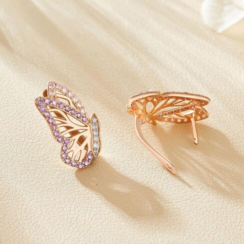18K Gold Earrings for Women Trendy, Butterfly Earrings for Women Gold Hoop Earrings, Gold Butterfly Earrings Hypoallergenic Stud in Saudi Arabia
