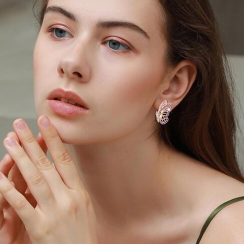 18K Gold Earrings for Women Trendy, Butterfly Earrings for Women Gold Hoop Earrings, Gold Butterfly Earrings Hypoallergenic Stud in Saudi Arabia