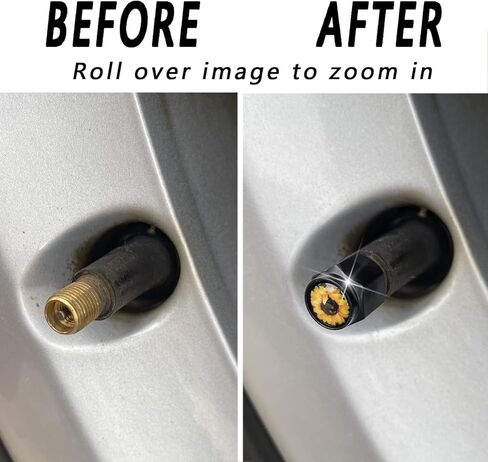 4Pcs Black Sunflower Tire Valve Stem Caps Cover, Metal Air Valve Cap, Aluminum Car Wheel Stem Caps, Universal Stem Covers for Cars, Motorcycles, for Bicycles, Corrosion Resistant Tire Valve Stem Caps in Kuwait