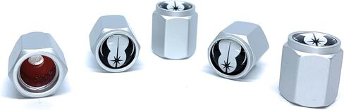 Premium Universal and Durable Metal Valve Stem Covers (5-Pack): Compatible with Cars, SUV's, Trucks, Motorcycles & Bikes, Hexagonal Design & Rubber Seal (New Darth Vader) in Saudi Arabia