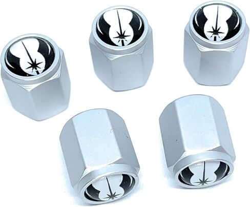 Premium Universal and Durable Metal Valve Stem Covers (5-Pack): Compatible with Cars, SUV's, Trucks, Motorcycles & Bikes, Hexagonal Design & Rubber Seal (New Darth Vader) in Saudi Arabia