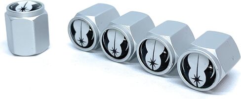 Premium Universal and Durable Metal Valve Stem Covers (5-Pack): Compatible with Cars, SUV's, Trucks, Motorcycles & Bikes, Hexagonal Design & Rubber Seal (New Darth Vader) in Saudi Arabia