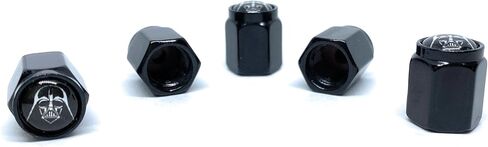 Premium Universal and Durable Metal Valve Stem Covers (5-Pack): Compatible with Cars, SUV's, Trucks, Motorcycles & Bikes, Hexagonal Design & Rubber Seal (New Darth Vader) in Saudi Arabia