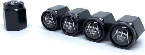 Premium Universal and Durable Metal Valve Stem Covers (5-Pack): Compatible with Cars, SUV's, Trucks, Motorcycles & Bikes, Hexagonal Design & Rubber Seal (New Darth Vader) in Saudi Arabia