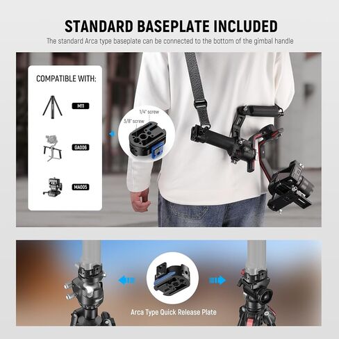 NEEWER RS4 RS3 Gimbal Shoulder Strap, Weight Reducing Adjustable Padded Strap with Baseplate Quick Release QD Buckle, Compatible with DJI RS4 RS4 Pro RS3 RS3 Pro RS2 Sling Handle, Camouflage, GA018 in Saudi Arabia