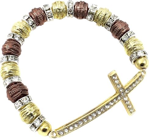 Sideways Curved Cross Stretch Bracelet in Saudi Arabia