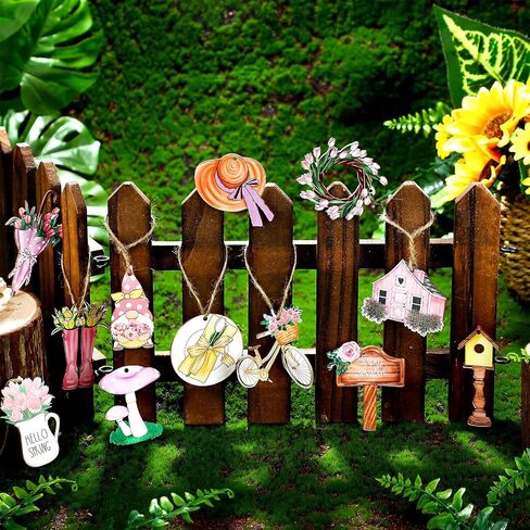 36 Pcs Summer Spring Ornaments for Tree Flower Daisy Wooden Ornaments Retro Spring Hanging Decorations Decorative Spring Wood Cutouts Tags Crafts with String for Tree Home Party Craft Decor (Floral) in Saudi Arabia