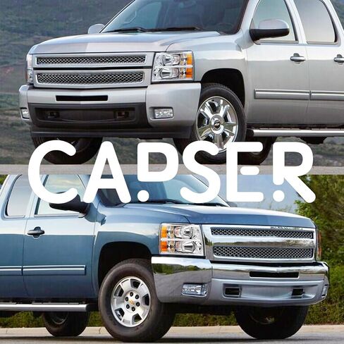 مجموعة المصابيح الأمامية CAPSER متوافقة مع 2007-2014 Chevy Silverado 1500 2500HD 3500HD زوج عاكس كهرماني مبطن بالكروم سائق عدسة شفافة وجانب الركاب (نمط OE) in Kuwait