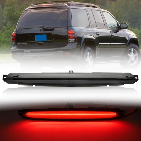 NSLUMO Led استبدال ضوء الفرامل الثالث لسيارة Chevy TrailBlazer GMC Envoy 2002-2009 LED مركز الفرامل الثالث ارتفاع جبل مصباح إيقاف عدسة مدخنة أحمر CHMSL 15201921 in Kuwait